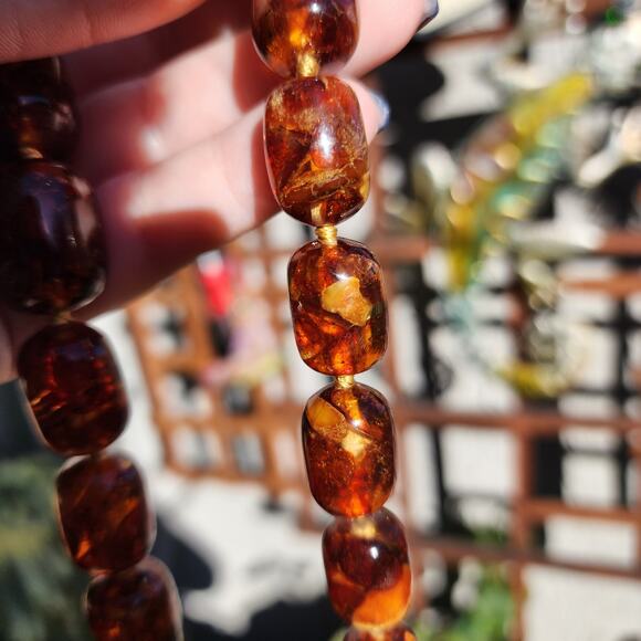 Vtg Baltic Amber Necklace Cognac Natural Inclusions Graduated Bead 28" 104 Grams - Picture 14 of 15